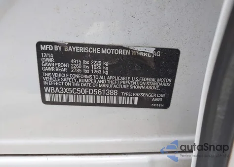 2015 BMW 328I Gran Turismo xDrive z USA, uszkodzony, nr VIN WBA3X5C50FD561388